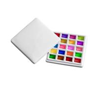 Tavolozza Acquerelli Ceramica Semplice tavolozza multi-griglia in ceramica Pittura a guazzo for acquerello Forniture artistiche Porcellana bianca(20 grids with lid)