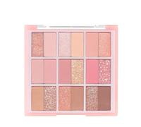 Tavolozza coreana per occhi, 18 colori, opaca, perlescente e glitter, alla moda primavera ed estate, con 2 pennelli doppi (04#)
