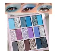 Tavolozza coreana per occhi in 18 colori, opaca, perlescente e glitter, con 2 pennelli doppi (02#)