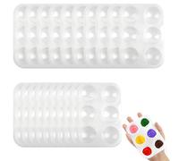 Tavolozza da 20 Pezzi con 6 Pozzetti in Plastica per Acquerelli, Mini Palette per Pittura, Arte, Feste, Lezioni e Fai da Te