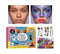 Tavolozza Di Colori Per Il Viso - Professionale Lavabile A Base D'acqua A | Kit Di Colori Per Il Corpo E Il Viso Con Tavolozza Di Colori Per Pittura Del Viso A Base D'acqua Per Halloween, Spettacoli Te
