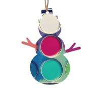 Tavolozza di colori rotonda Ornamenti dell'albero di legno a forma di pupazzo di neve 1 PC, ciondoli decorativi da appendere, design vintage per