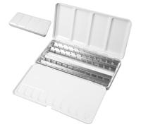 Tavolozza di Latta Vuota per Acquerelli, Scatola Vuota in Metallo per Acquerelli, Scatola di Colori Acquerello Vuoto, con Tavolozza di Miscelazione e Anello Pollice (Per 48 Mezzi Godet O 24 Godet)