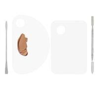 Tavolozza di miscelazione per trucco, 6 pezzi, tavolozza di colori acrilici, trasparente, tavolozza cosmetica (2 forme) con spatola per miscelare fondotinta