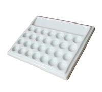 Tavolozza di Pittura Tavolozza di Pittura Ad Acquerello in Porcellana A 12 Fori E 28 Fori con Coperchio, Vassoio di Miscelazione in Ceramica Solida (Colore : 28 Holes)