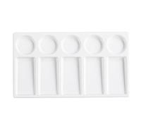 Tavolozza di vernice, 10 pozzi round e rettangolo imitato tavolozza di vernice in ceramica, vassoio ad acquerello ecologico per olio acrilico di gouache ad acquerello