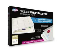 Tavolozza "Keep Wet" | Il design ermetico prolunga la durata dei colori acrilici di settimane | Include ricariche extra | Grande vassoio interno dimensioni 28 cm (11 ") x 18 cm (7") - da Zieler