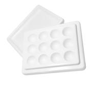 Tavolozza Manicure in Ceramica Imitazione 12 Scomparti con Coperchio | Pezzo Singolo Bianco, per Decorazione Fai da Te, Mantiene Ordine tra Smalti, Pigmenti e Acqua