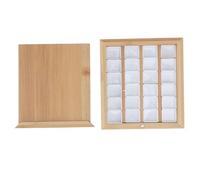 Tavolozza per acquerelli 24 pozzetti Vassoio per miscelazione per acquerelli in legno di bambù con coperchio Tavolozza per miscelazione di vernici rimovibile compatta portatile