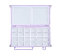 Tavolozza Per Acquerelli, Sicurezza A Prova Di Versamento, 11,3x6,8x1,2 Cm, Scatola Per Tavolozza Di Colori Da 24 Pozzetti, Tavolozze Verdi Di Dimensioni Mini Con Coperchio, Soluzione Portatile, Per B