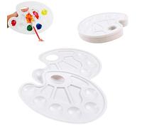 Tavolozza per Dipingere,10 Pezzi Tavolozza Acquerelli con Foro di Presa e 10 Campi di Miscelazione Tavolozze di Pittura per Vassoio di Pittura Per Miscelare Colori a Olio Acrilici Acquerelli