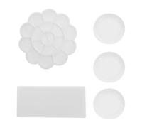Tavolozza per Dipingere in Plastica Bianca, Piccola, Portatile | Pigmenti a Olio e Acqua, per Schizzi e Pittura, Leggera, Stabile, Facile da Riporre