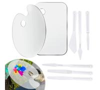 Tavolozza per miscelare, 8 pezzi Tavolozza in acrilico con spatole, tavolozza da pittura 15x20 cm per colori acrilici e ad olio per artisti, studenti d'arte, pittura amatoriale.