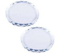 Tavolozza per nail art da 2 pezzi, tavolozza di vetro trasparente rotondo da 3 pollici, tavolo da trucco degli strumenti a colori misti per principianti, dilettanti e artisti del salone per capelli