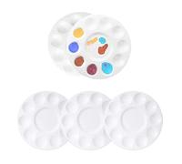 Tavolozza per Pittura in Plastica,5Pezzi Tavolozza di Color 10-Well Vassoio per Tavolozza di Vernice Vassoio di Miscelazione per Dipingere Miscelare Colori a Olio Acrilici Acquerelli Portatile Bianco