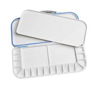 Tavolozza pieghevole per acquerelli con due spaziose aree di miscelazione aggiuntive per guazzo e pittura a olio, vassoio pieghevole con due spaziose aree di miscelazione aggiuntive