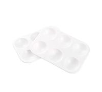 Tavolozza rettangolare in plastica bianca a 6 griglie for acquerelli, for feste di pittura, pittura artistica fai da te Per Olio, Acquerelli(2pcs)