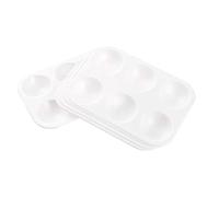 Tavolozza rettangolare in plastica bianca a 6 griglie for acquerelli, for feste di pittura, pittura artistica fai da te Per Olio, Acquerelli(8pcs)