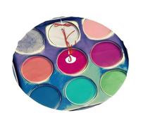 Tavolozza rotonda di colori stampata della copertura dell'albero di Natale della peluche 30" decorazione, morbido pile di poliestere per le vacanze