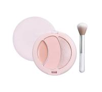 Tavolozza trucco multifunzione a tre colori, fard, ombretto e evidenziatore in uno, tavolozza evidenziante opaca e contouring, con mini pennello per trucco naturale (02#)