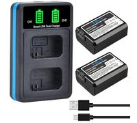 TAVT 2x NP-FW50 batteria e caricabatteria per ZV-E10 A7 A7II A7R A7RII A7S A7SII A3000 A5000 A5100 A6000 A6300 A6500 A6400 NEX-3N NEX-5 NEX-6 NEX-37 A37 A35 A5 DSC-RX10 II/III/IV