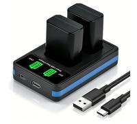 TAVT Confezione da 2 batterie e caricabatterie NP-FW50 per Sony ZV-E10, A6000, A6300, A6500, A6400, A7RII, A7, A7R, A7II, A7SII, A7S, A5000, A5100, NEX-3N NEX-5 NEX-6, NEX-7, A33, A355 , A37, A55