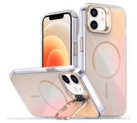 Tawarror Cover Magnetica per iPhone 12/12 Pro con Supporto per videocamera, Compatible con MagSafe, Custodia camaleontica alla moda, PC Rigido + TPU Anti Graffio Anti Caduta, Oro del deserto