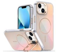 Tawarror Cover Magnetica per iPhone 13/14con Supporto per videocamera, Compatible con MagSafe, Custodia camaleontica alla moda, PC Rigido + TPU Anti Graffio Anti Caduta, Oro del deserto