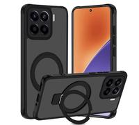 Tawarror Cover Magnetica per Xiaomi 15, Compatibile con MagSafe, Traslucida Opaca Custodia per Xiaomi 15 con Supporto, PC Posteriore Anti-Graffio TPU Antiscivolo Protettiva Case, Nero