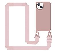 Tawarror Cover per iPhone 14 con Cordino, Custodia Silicone Morbida Sottile Case con Regolabile Tracolla con Laccio Collana Practical Stylish Flessibile Antiurto Protezione Cover per iPhone 14 - Rosa