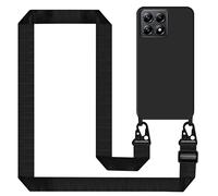 Tawarror Cover per Xiaomi 14T Pro con Cordino, Custodia Silicone Morbida Sottile con Regolabile Tracolla con Laccio Collana Practical Stylish Flessibile Antiurto - Nero