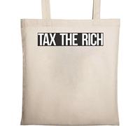 Tax The Rich Black And White Socialist Logo Borsa tote in cotone ecologico naturale Beige One Size