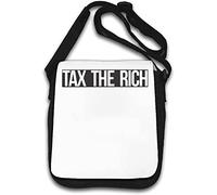 Tax The Rich - Borsa a tracolla con logo socialista bianco e nero
