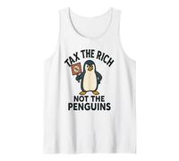 Tax the Rich Not the Penguins - Divertente design con satira protesta Canotta