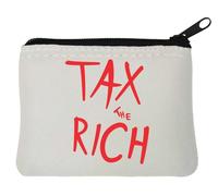 Tax The Rich - Portamonete in neoprene, 10 x 11 cm, colore: Bianco, bianco, Taglia unica