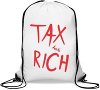 Tax The Rich - Sacca da palestra casual, con coulisse, colore: bianco