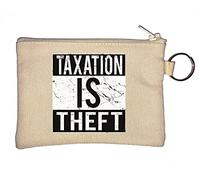 Taxation is Theft - Portamonete con logo sbiadito in bianco e nero