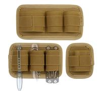 Taxatm Confezione da 3 organizer tattici elastici modulari, organizer per accessori con retro a gancio, organizer elastico per zaino con 2 anelli a D (1 set marrone)