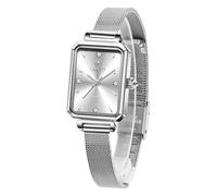 Taxau Orologio da donna L8103WB, Bianco Face argento Band-L8103, Round, Orologi di moda