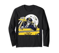 Taxi Driver di Scheletro di Halloween Maglia a Manica