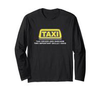 Taxi Driver e Sarcasmo Cab Driving Divertente Taxi Driver Maglia a Manica