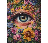 Taxpy 11Ct Kit Punto Croce Prestampato 40X50Cm Set Un Occhio Nei Fiori Schemi Punto Croce Kit Da Ricamare Prestampato Per Principianti, Disegni Quadro Quadri A Mezzo Punto Croce Da Ricamare Kit Co