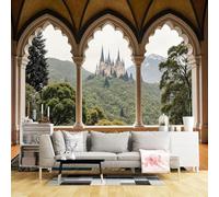 Taxpy Carta Da Parati Autoadesiva Di Dimensioni Personalizzate,Colonnato Gotico（Senza Pvc） Grande Carta Da Parati Fotografica Rimovibile Per Soggiorno,Camera Da Letto,Ufficio-150X100Cm