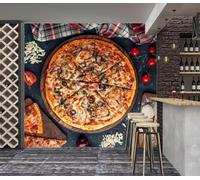 Taxpy Fotomurale 3D Carta Da Parati Pizza al pomodoro, 150x105cm Carta Da Parati Camera Letto Moderna Fotomurali Murales Poster Gigante Decorazione Da Muro
