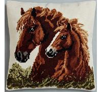 Taxpy Kit Gancio A Scatto Per Adulti, Kit Di Federe Per Cuscino Con E Gancio Fai Da Te,Puledro Di Cavallo Ricamo A Punto Croce, La Creazione Di Cuscini, Latch Hook Pillowcase Making 43X43Cm