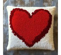 Taxpy Kit gancio di chiusura fai-da-te A forma di cuore rosso Kit per realizzare cuscini Kits ganci di chiusura per fodera per cuscino Kits Da Ricamo Con Gancio Per Cuscino 43x43cm