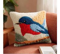 Taxpy Kit Per Realizzare Cuscini All'Uncinetto Bird Kit Completo Con Filo,Tela E Ago-Attività Manuale Antistress Per Adulti-Ideale Per Decorazione Casa 43 X 43 Cm