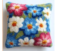 Taxpy Kit Per Realizzare Cuscini All'Uncinetto-Fiore Kit Completo Con Filo,Tela E Ago-Attività Manuale Antistress Per Adulti-Ideale Per Decorazione Casa 43 X 43 Cm