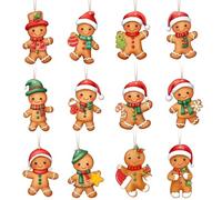 TAXTYHRE 24 Pezzi Decorazioni Natalizie In Legno, Adorabile Ornamento Pan Zenzero, Pan Zenzero Decorazioni Albero di Natale, per Albero di Natale Festività Regalo Decorazione