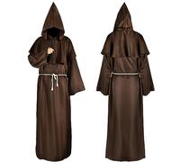 TAXTYHRE Costume da Monaco, Abito da Prete Medievale, Sacerdote Robe, Costume Monaco Medievale, Veste Medievale con Cappuccio, per Cosplay, Halloween, Carnevale